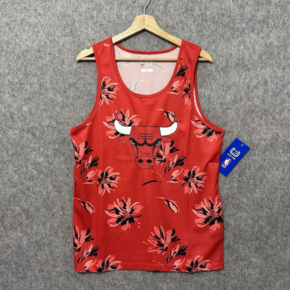 Ultra Game NBA Chicago Bulls Tank Top Men's Sz M Floral‎ Jersey NWT